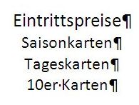 Bild Eintrittspreise