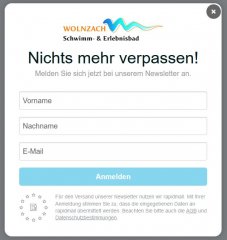 Bestellung und Abbestellung Newsletter Schwimm- und Erlebnisbad